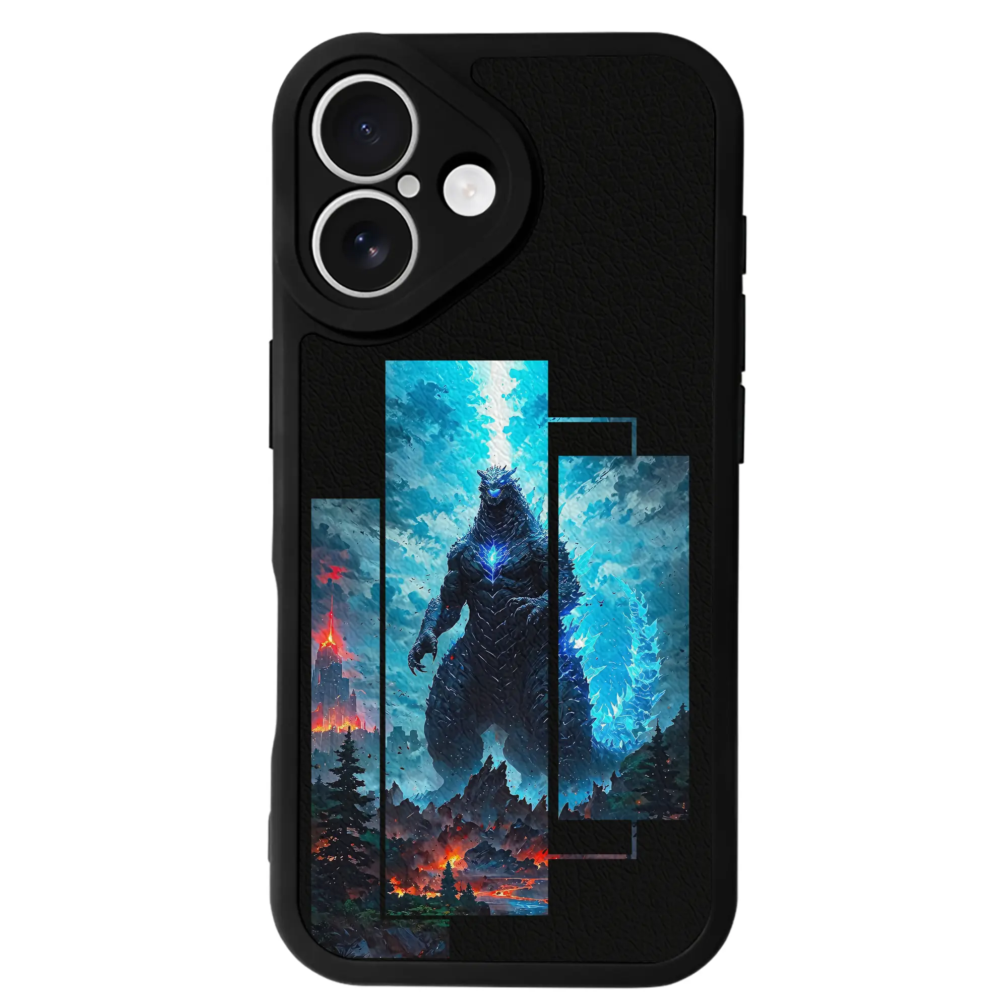 ゴジラ グッズ,ゴジラ - IPhone 16シリーズ対応 ・ シリコンスマホケース ・ レザー調 ・ 高精度フィット ・ 耐衝撃 ・ ワイヤレス充電対応 ・ 精密カット